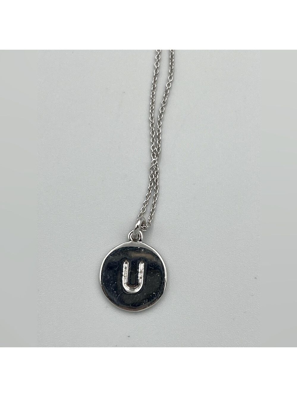 Kate Spade Monogram Necklace Silver Initial U Pendant 2034